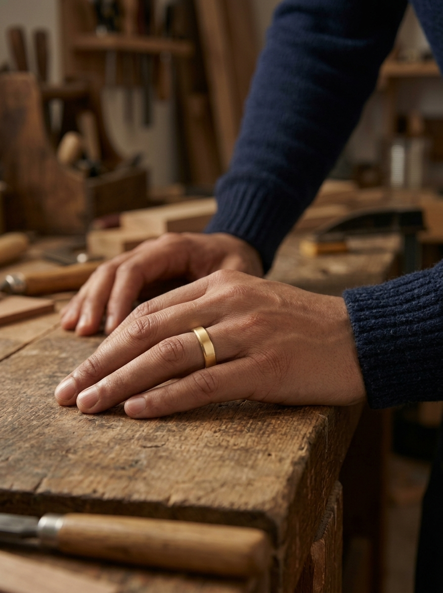 'Soft square' ring 4mm - Image 2